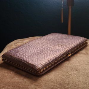 Lavender Metallic Leather Clutch